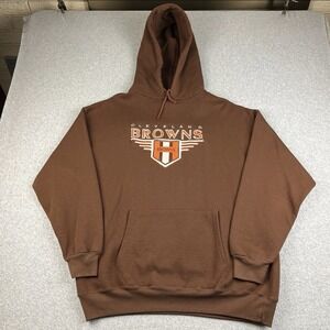 Vintage Cleveland Browns Hoodie Mens XL Riddell Sweatshirt NFL Embroidered 90s